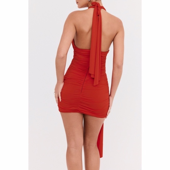 NEW Mistress Rocks Halter Dress Cranberry Large - Picture 3 of 17